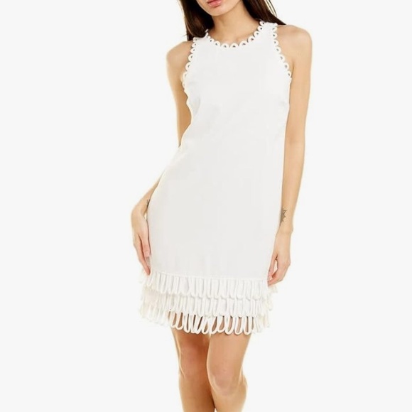 NWT Trina Turk White Seahorse Dress Size 10 - Picture 1 of 10
